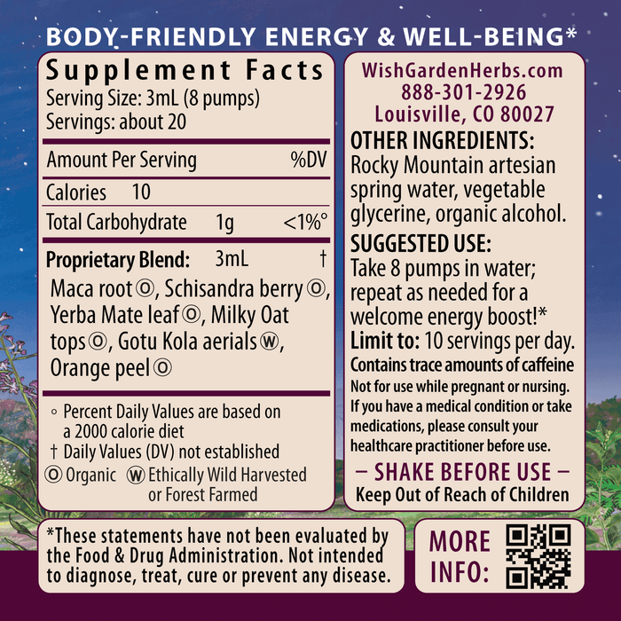 Rise & Energize Daily Energy Boost Ingredients & Supplement Facts