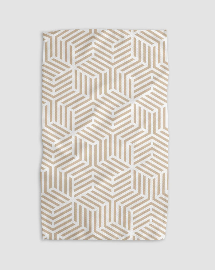 Geometry Stacked Cubes Kitchen Tea Towel
