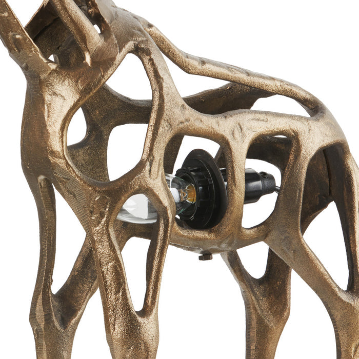 Giraffe 20 in. H Gold Sculptural Accent Lamp