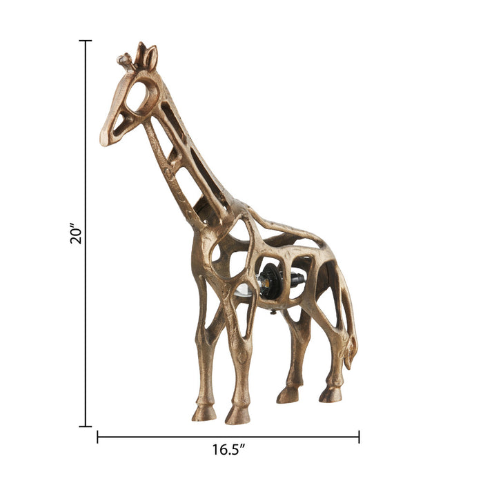 Giraffe 20 in. H Gold Sculptural Accent Lamp