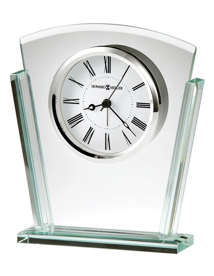 Howard Miller Granby Jade Glass Table Alarm Clock - Tapered Design, Beveled Base - 645-781_850d2659-9055-49e0-b376-6f4d7618be1b