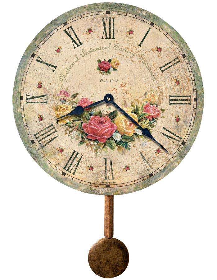 Howard Miller Savannah Botanical VI Pendulum Wall Clock - Floral Design - 620-401