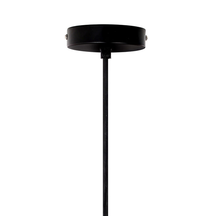 Imani 17"W Black and Tan Jute Pyramid Pendant Light