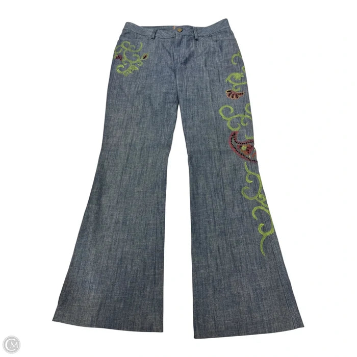 Jeans Flared By Dana Buchman In Floral Print, Size: 6p