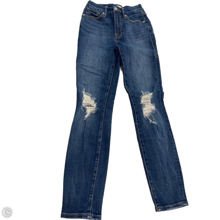 Jeans Skinny By Good American In Blue Denim, Size: 0