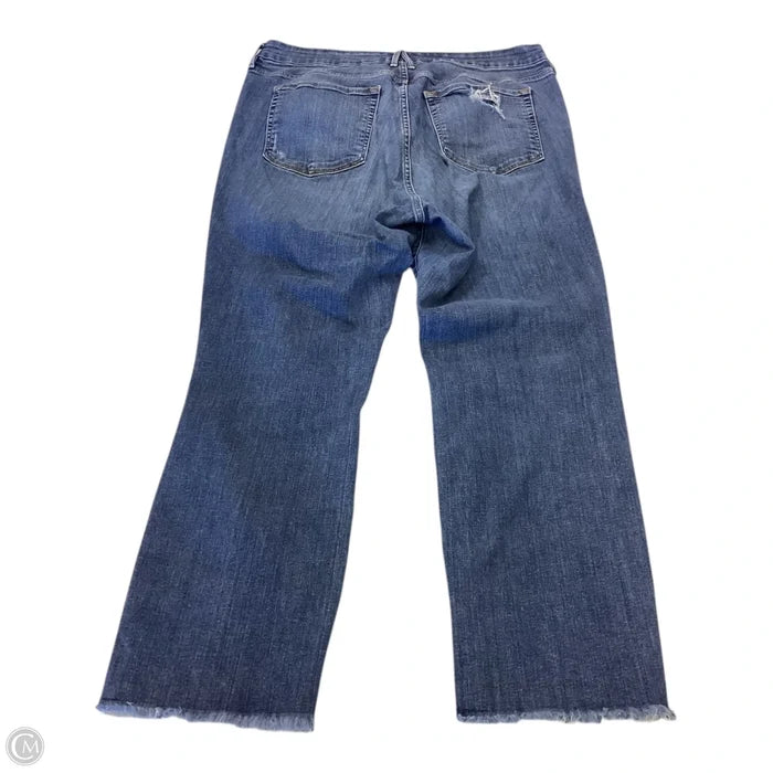 Jeans Straight By Good American In Blue Denim, Size: 16