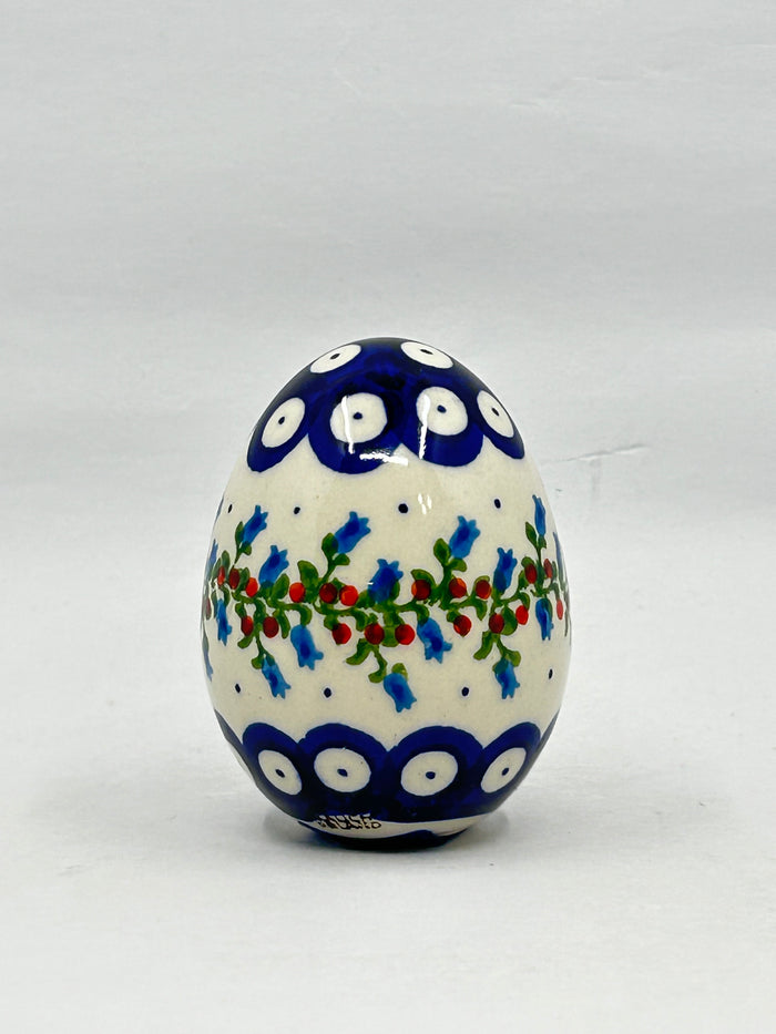 Kalich Stoneware Egg - Blue Dot with Tulips - Unikat