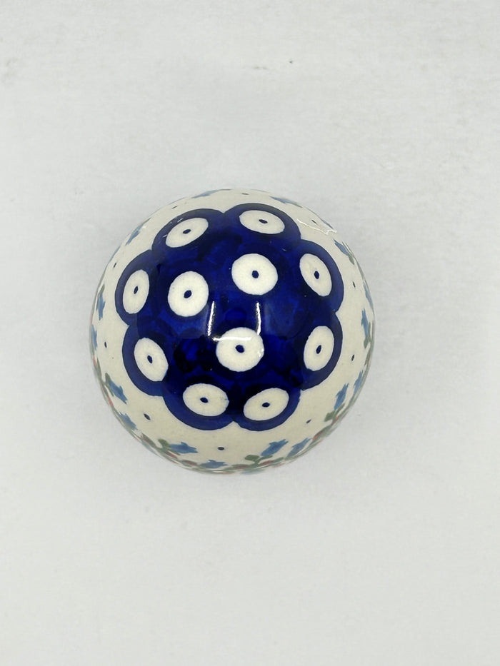 Kalich Stoneware Egg - Blue Dot with Tulips - Unikat