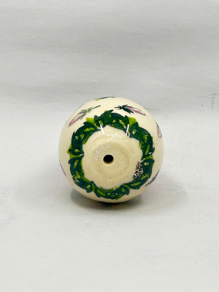 Kalich Stoneware Egg -  Red and White Large Floral - Art1