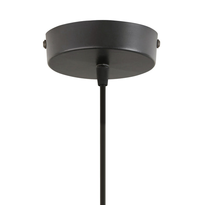 Leslie 11.8" Black Satin Painted Cone-Shaped Pendant Lamp