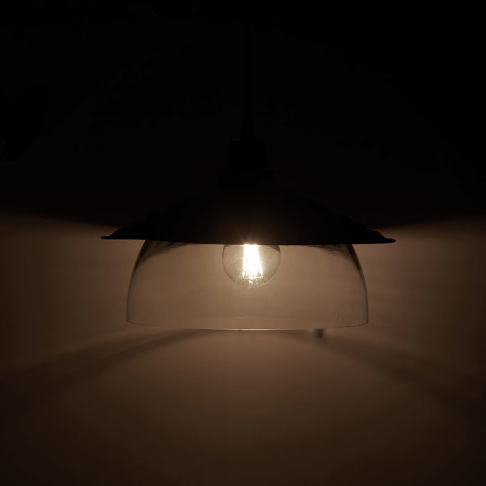Leslie 11.8" Black Satin Painted Cone-Shaped Pendant Lamp