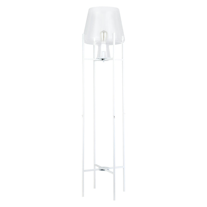 Leticia White Metal and Clear Glass Bowl 61-Inch Floor Lamp-Off
