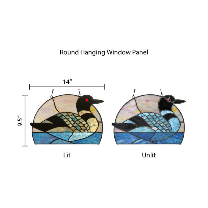 Loon Stained Glass Window Panel