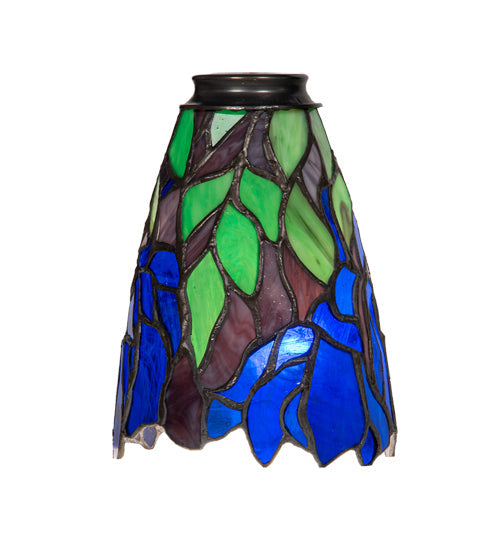 Meyda Tiffany Blue Iris Fanlite Shade - Stained Glass Blue Iris Fanlite Shade Singular