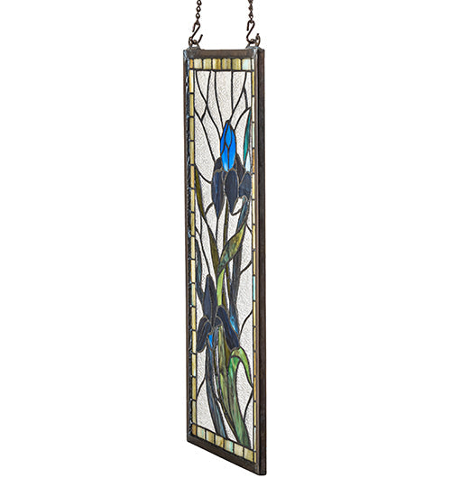 Meyda Tiffany Iris Stained Glass Window - Stained Glass Iris Stained Glass Window Side View