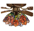 Meyda Tiffany Orange Iris Fanlite Shade - Stained Glass Orange Iris Fanlite Shade