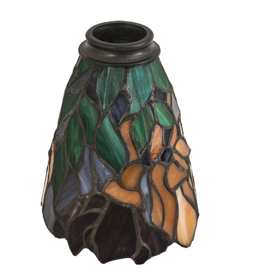 Meyda Tiffany Orange Iris Fanlite Shade - Stained Glass Orange Iris Fanlite Shade Turned Off