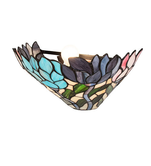 Meyda Tiffany Wisteria Wall Sconce - Stained Glass Wisteria Wall Sconce Bulb View