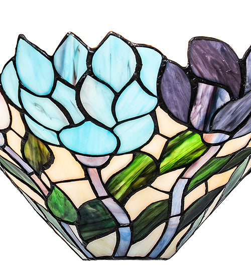 Meyda Tiffany Wisteria Wall Sconce - Stained Glass Wisteria Wall Sconce Shade Closeup