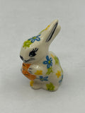 Mini Bunny with Carrot - Retro Blue Daisy - A1