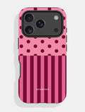 Mixed Pattern Pink And Burgundy Ultra Protective iPhone Case Phone Cases Skinnydip London
