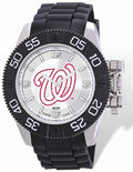 MLB Mens Washington Nationals Beast Watch - Color Logo Dial - Rubber Strap - XWM2120