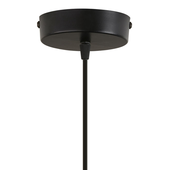 Morel Brown Mango Wood and Metal Pendant Light