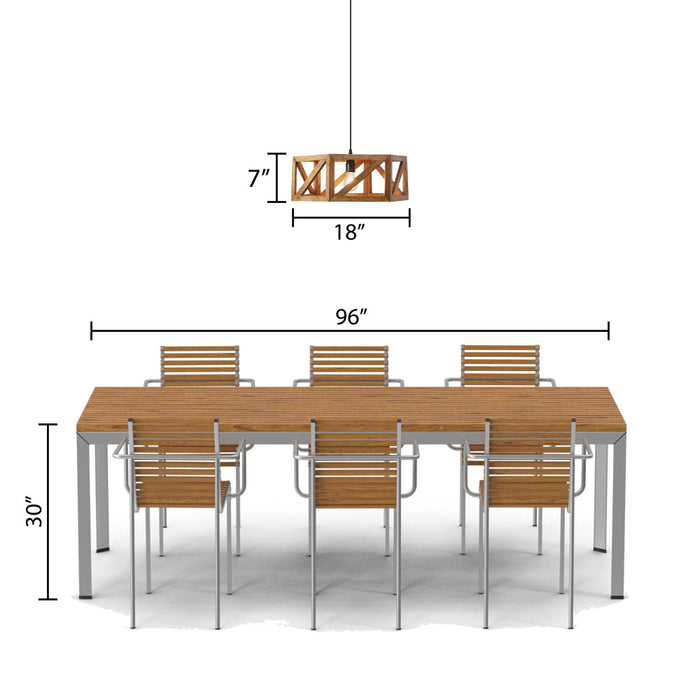 Morel Brown Mango Wood and Metal Pendant Light