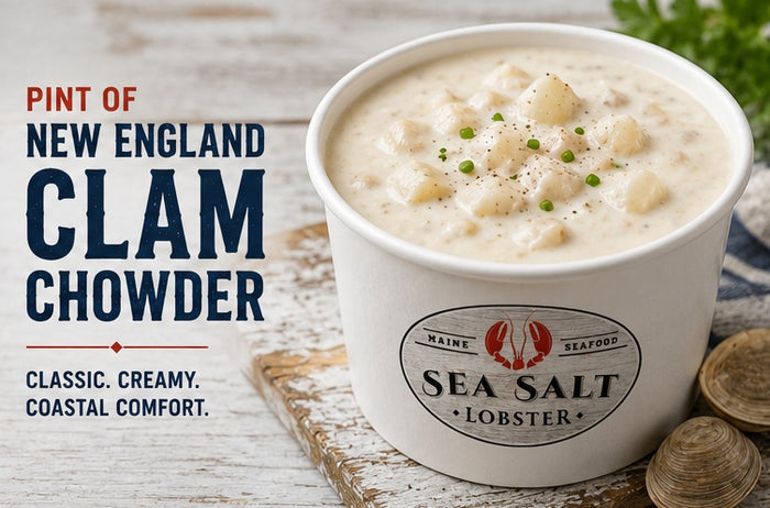 Pint of New England clam chowder from Sea Salt Lobster