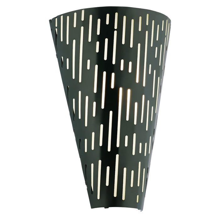 Noah Black Matte Metal Cone-Shaped Outdoor Wall Sconce-On