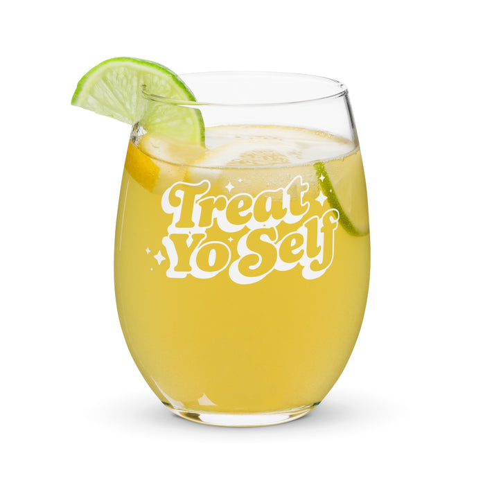 Parks and Recreation Treat Yo Self Stemless Wine Glass