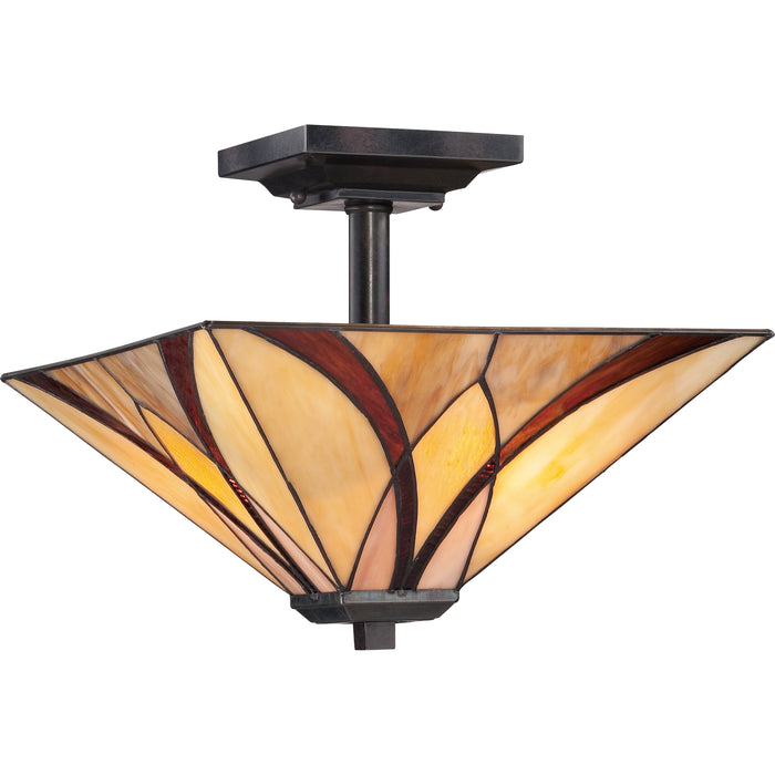 Quoizel Asheville Medium Semi Flush Mount - Stained Glass Asheville Medium Semi Flush Mount