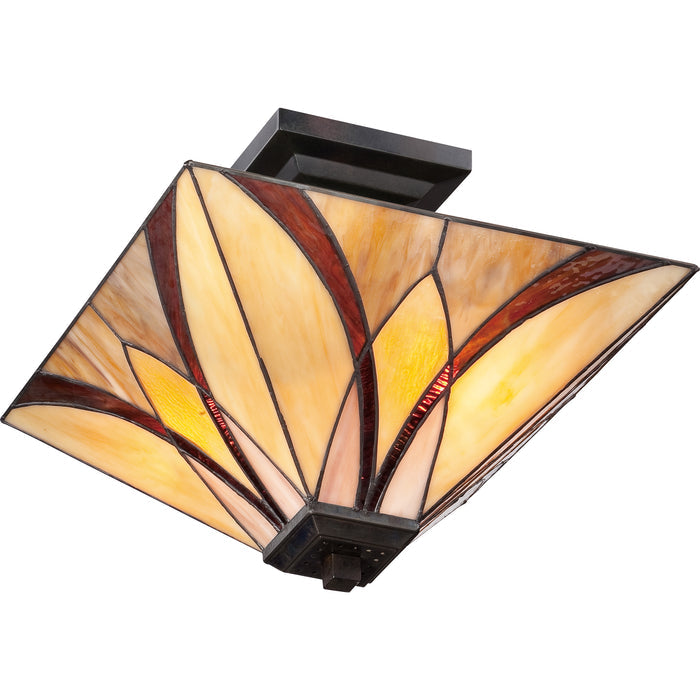 Quoizel Asheville Medium Semi Flush Mount - Stained Glass Asheville Medium Semi Flush Mount Bottom View