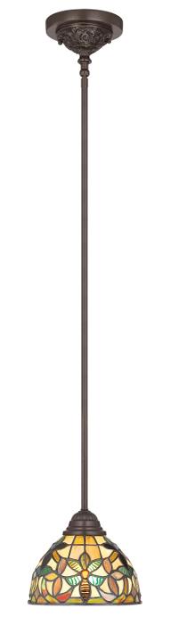 Quoizel Kami Adjustable Length Rod Hanging Pendant - Stained Glass Kami Adjustable Length Rod Hanging Pendant