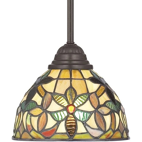 Quoizel Kami Adjustable Length Rod Hanging Pendant - Stained Glass Kami Adjustable Length Rod Hanging Pendant Shade Closeup