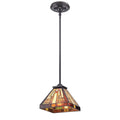 Quoizel Stephen Mini-Pendant Lamp - Stained Glass Stephen Mini-Pendant Lamp Turned On