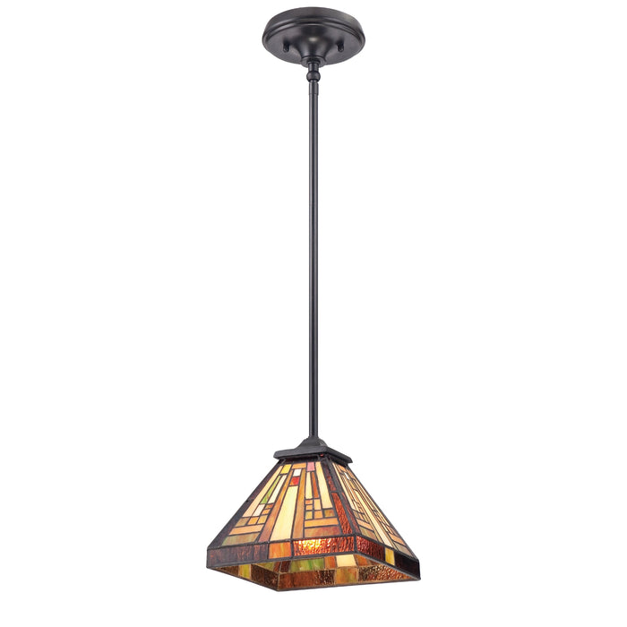 Quoizel Stephen Mini-Pendant Lamp - Stained Glass Stephen Mini-Pendant Lamp Turned On