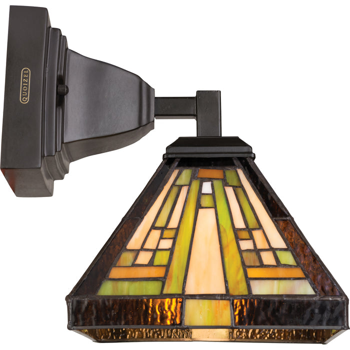 Quoizel Stephen Wall Sconce - Stained Glass Stephen Wall Sconce Turned On Side View