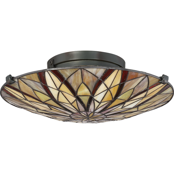 Quoizel Victory Flush Mount - Stained Glass Victory Flush Mount Turned Off