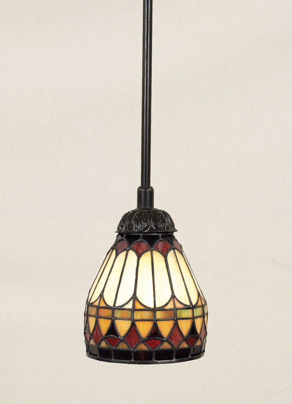 Lighted Quoizel West End Small Pendant - Lighted Stained Glass West End Small Pendant