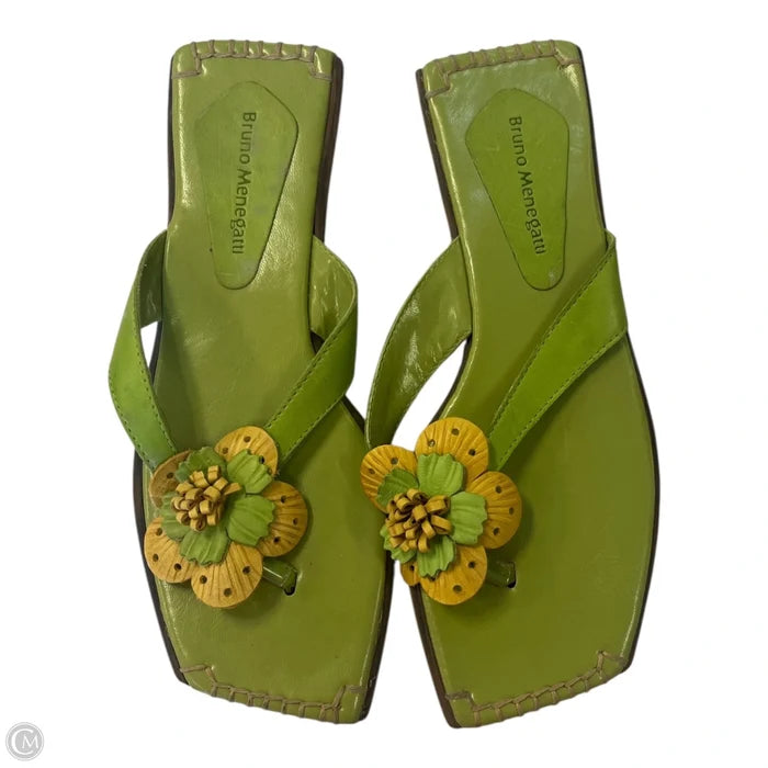 Sandals Flats By Bruno Magli Shoes In Green, Size: 8