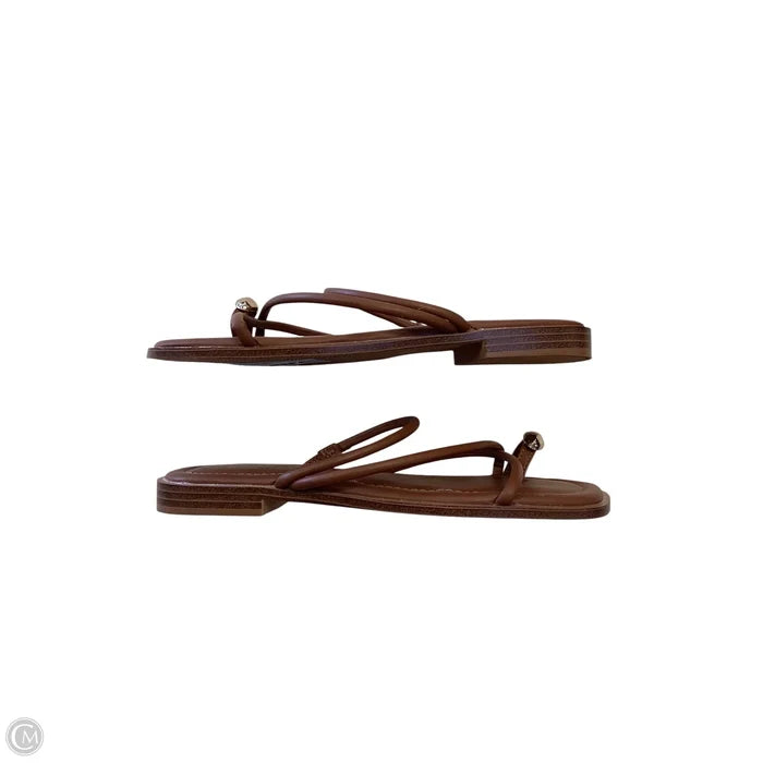 Sandals Flats By Clothes Mentor In Brown, Size: 6.5