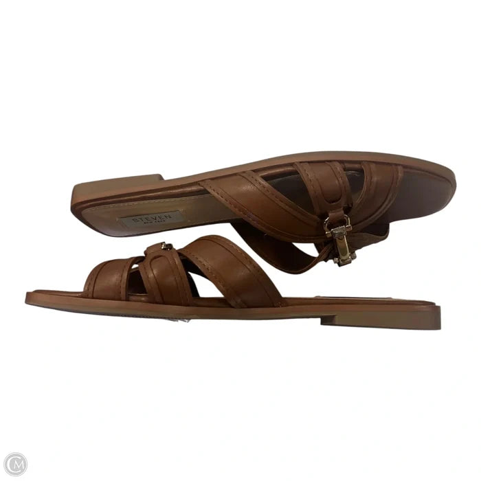 Sandals Flats By Clothes Mentor In Brown, Size: 9