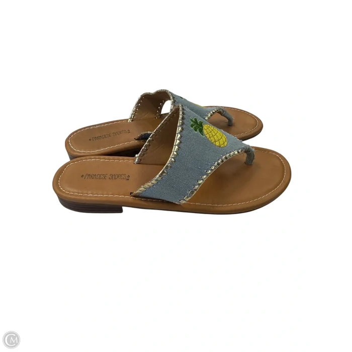 Sandals Flats By Clothes Mentor In Multi-colored, Size: 9