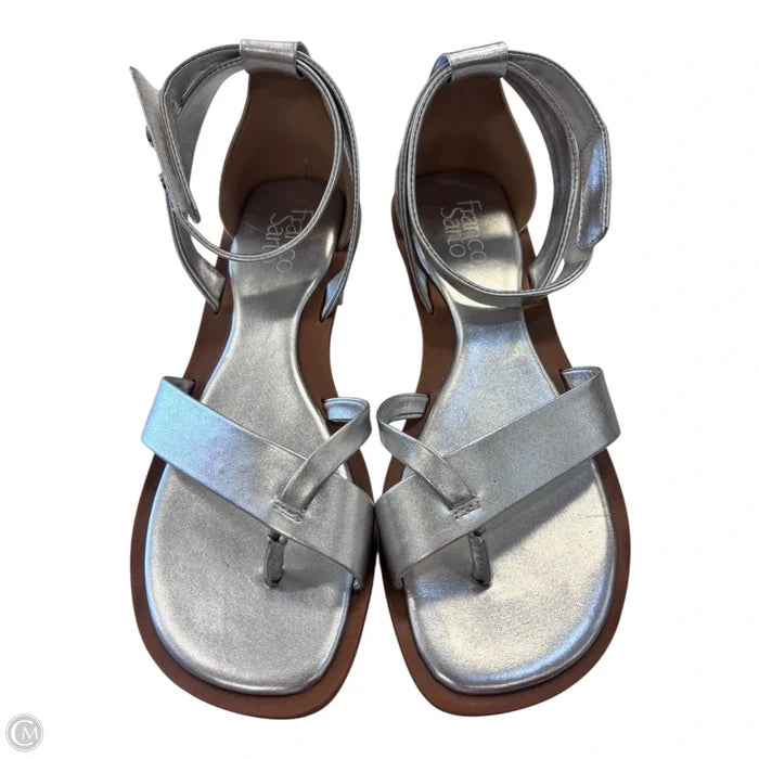 Sandals Flats By Franco Sarto In Silver, Size: 8.5