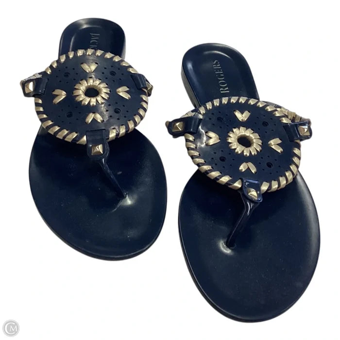 Sandals Flats By Jack Rogers In Navy, Size: 8