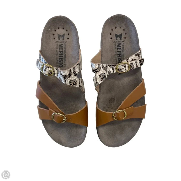 Sandals Flats By Mephisto In Animal Print, Size: 8.5