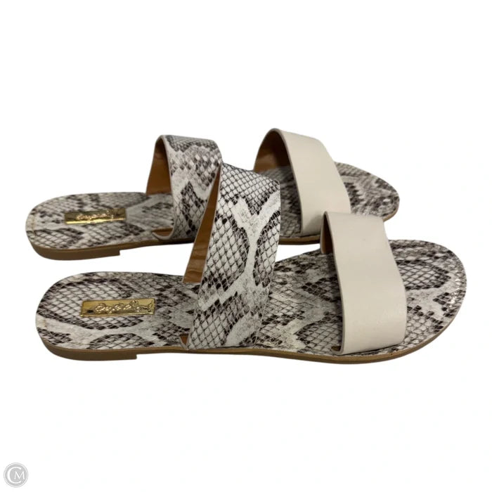 Sandals Flats By Qupid In Snakeskin Print, Size: 7