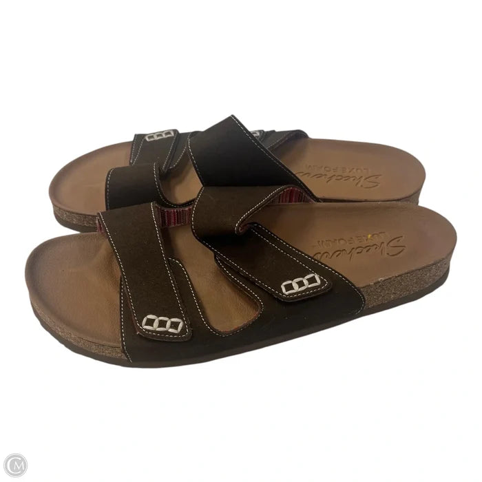 Sandals Flats By Skechers In Brown, Size: 10