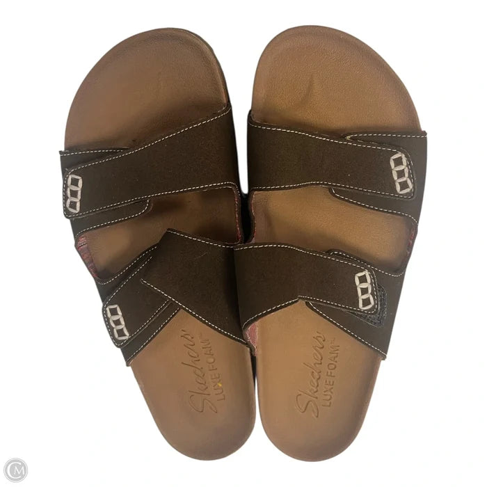 Sandals Flats By Skechers In Brown, Size: 10